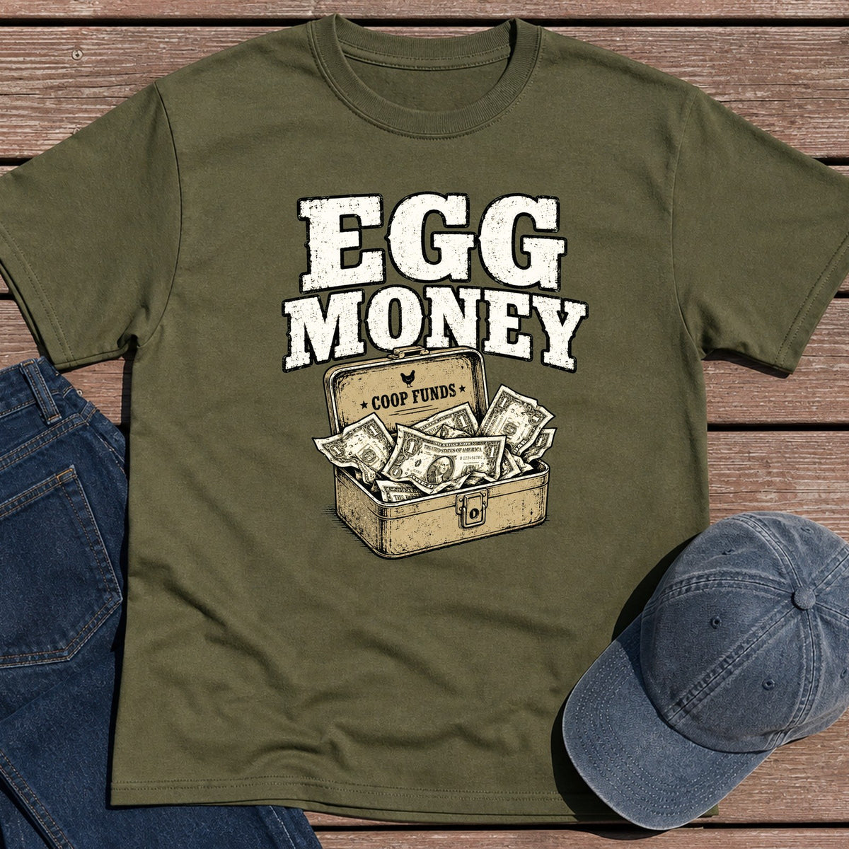 Egg Money T-Shirt - Military Green