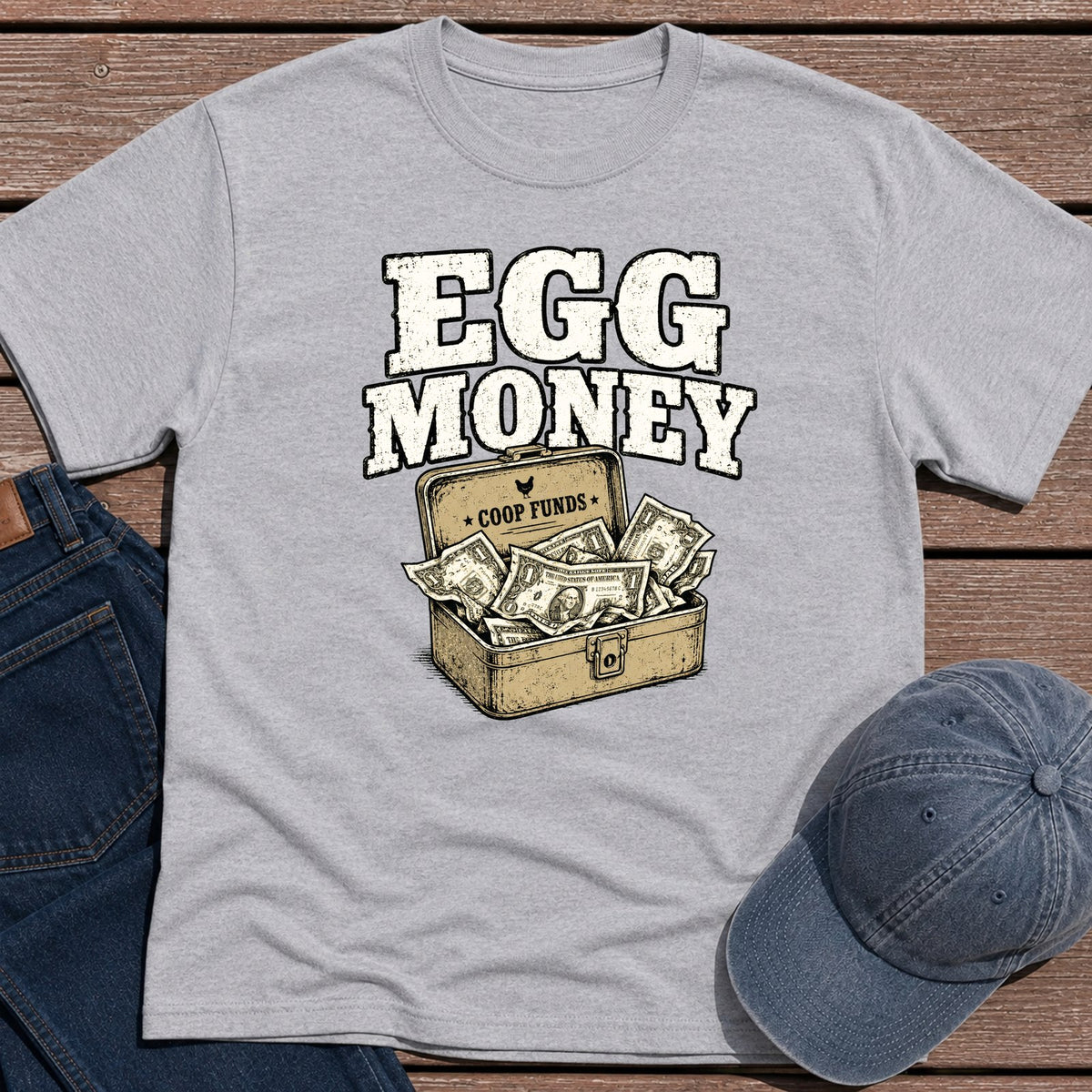 Egg Money T-Shirt - Sport Grey