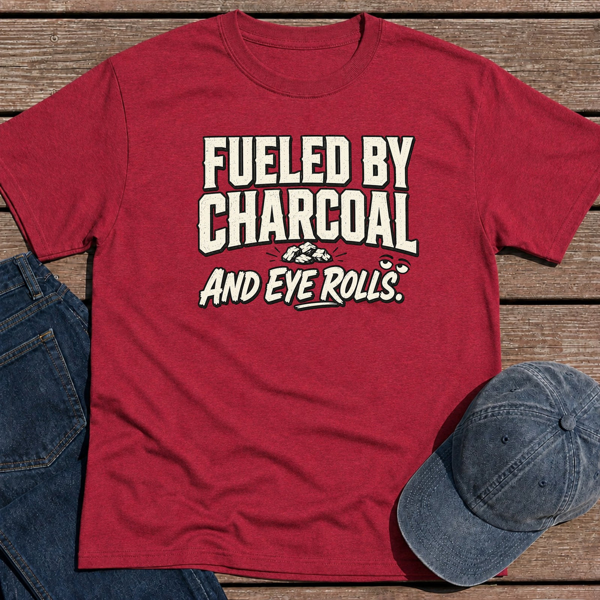 Eye Rolls T-Shirt - Antique Cherry Red