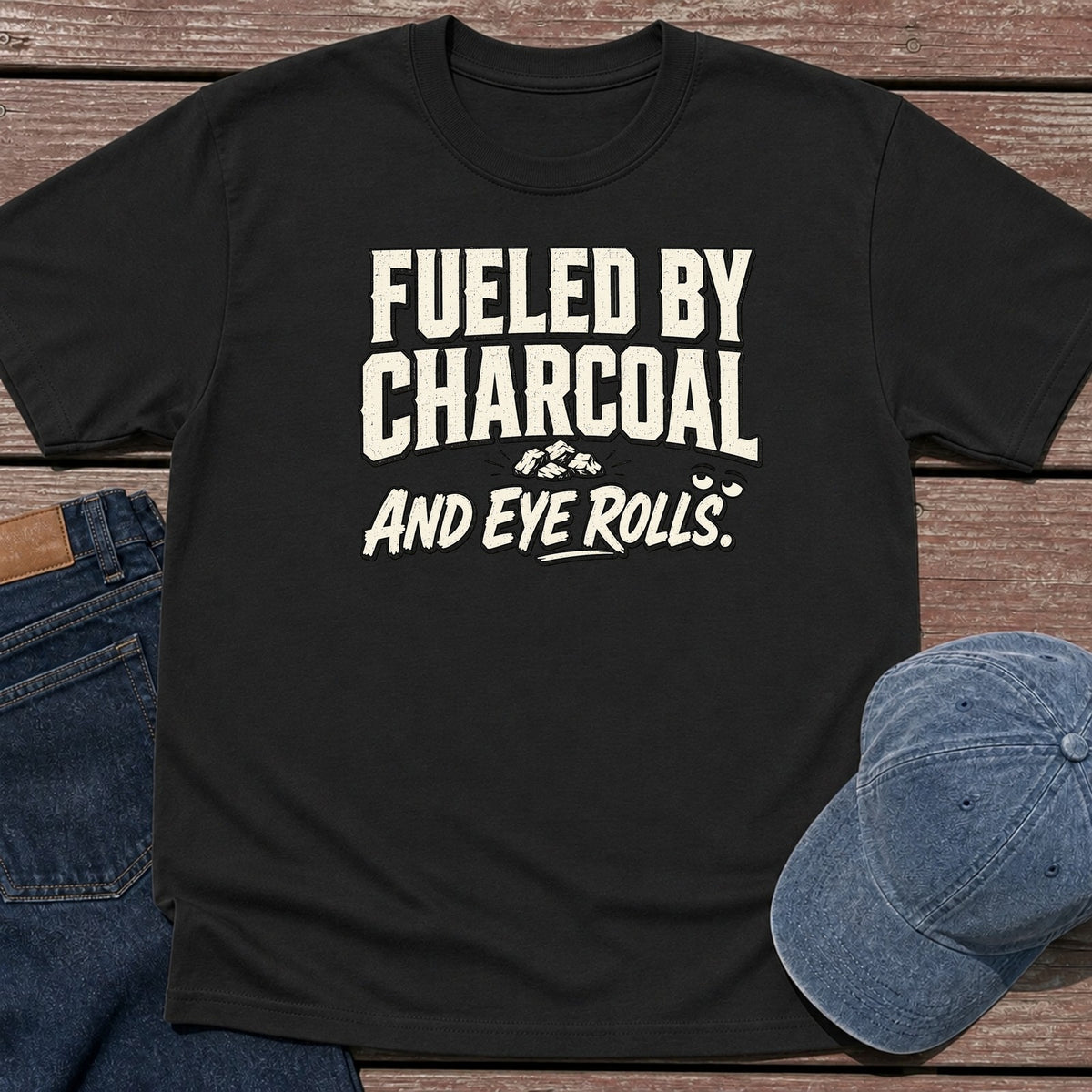 Eye Rolls T-Shirt - Black