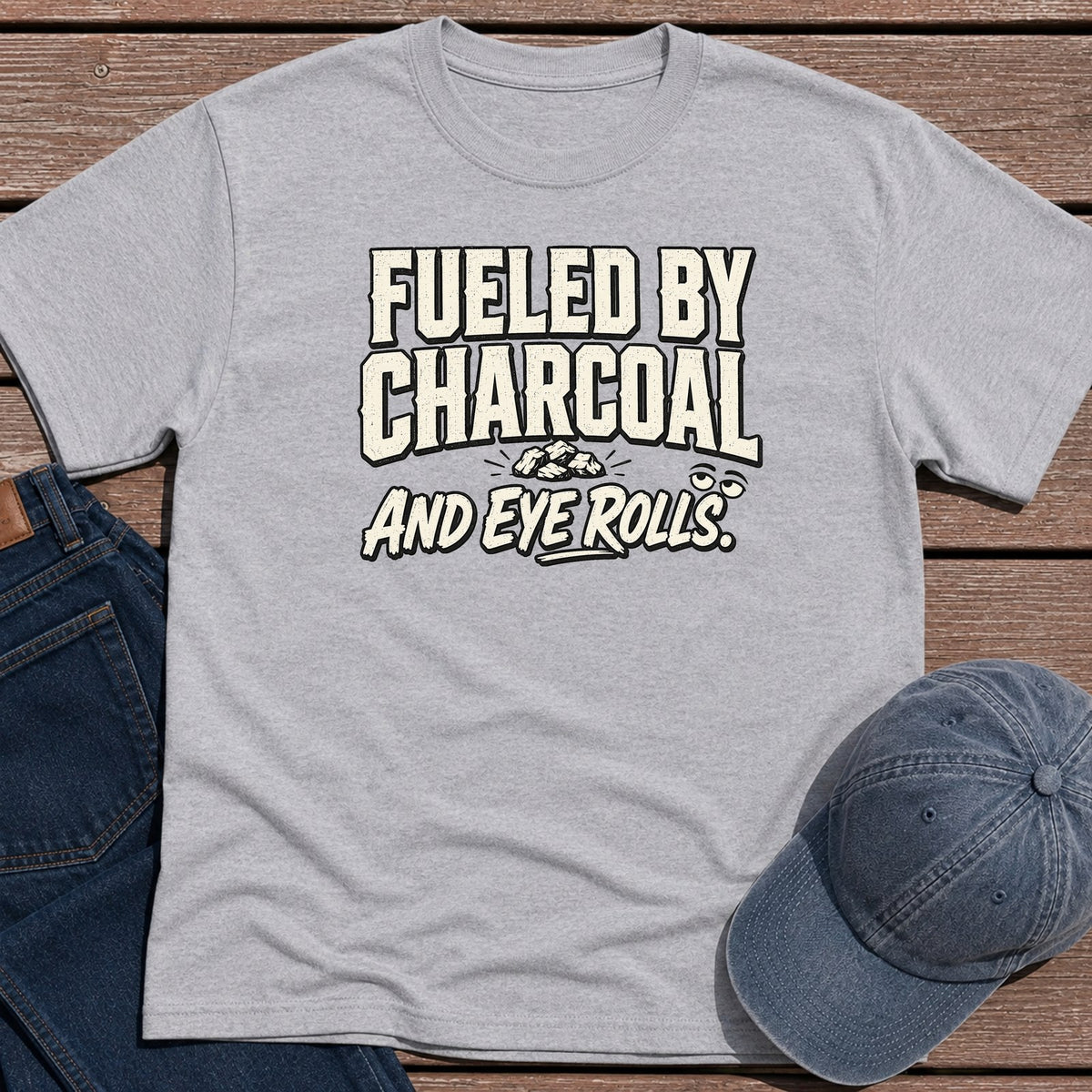 Eye Rolls T-Shirt - Sport Grey
