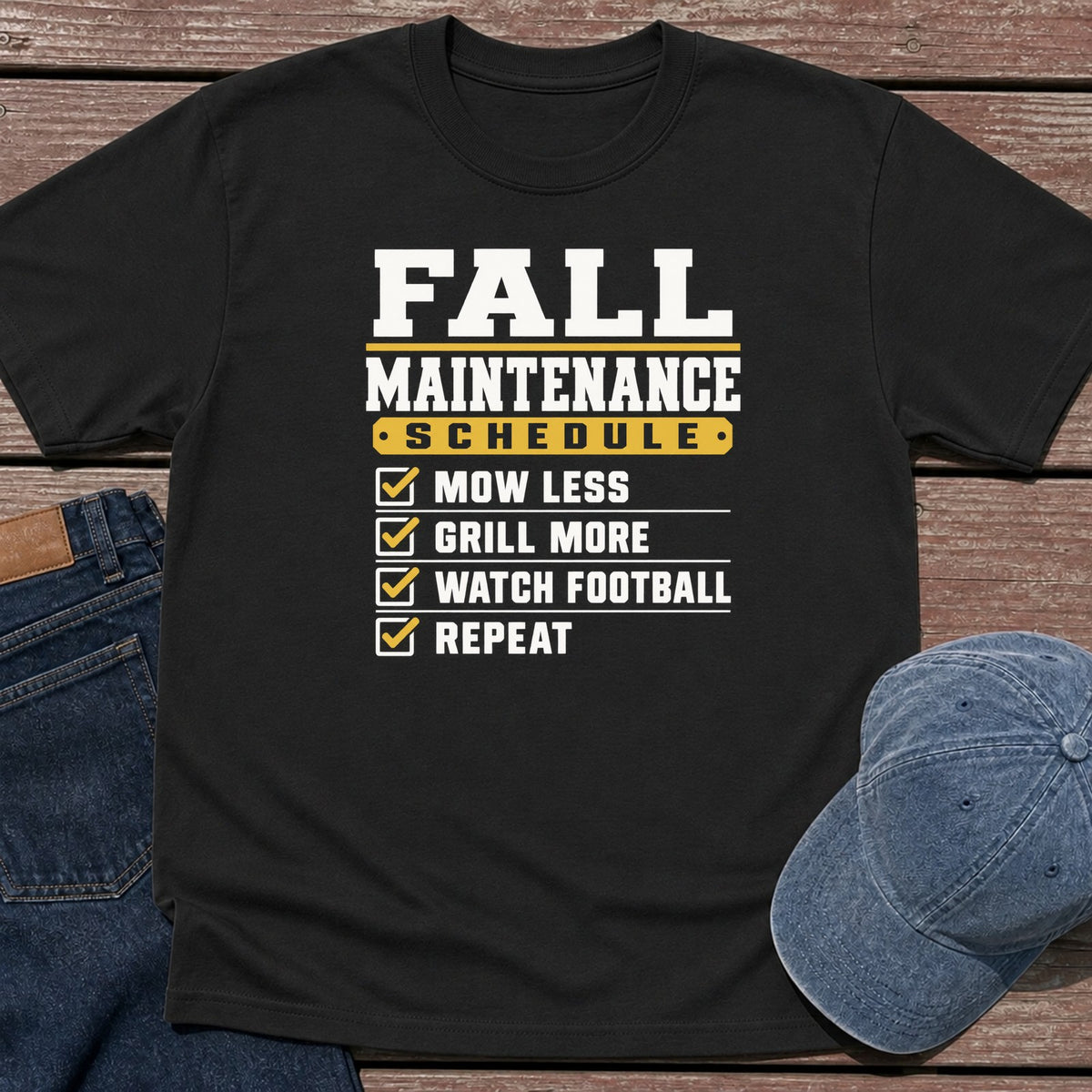 Fall Schedule T-Shirt - Black