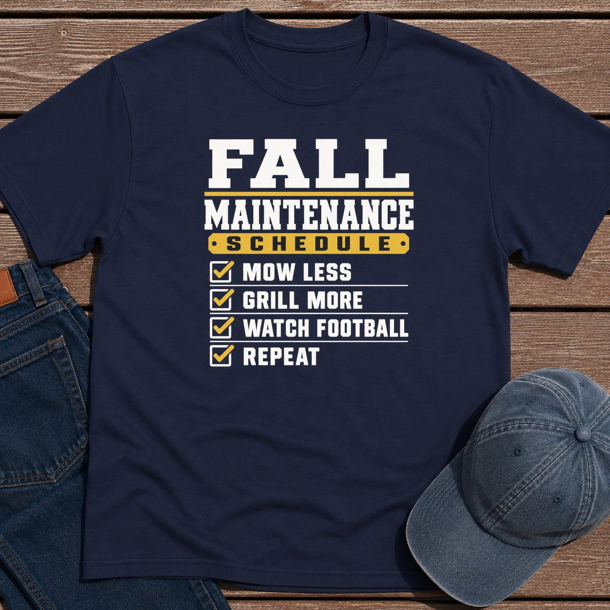 Fall Schedule T-Shirt - Navy