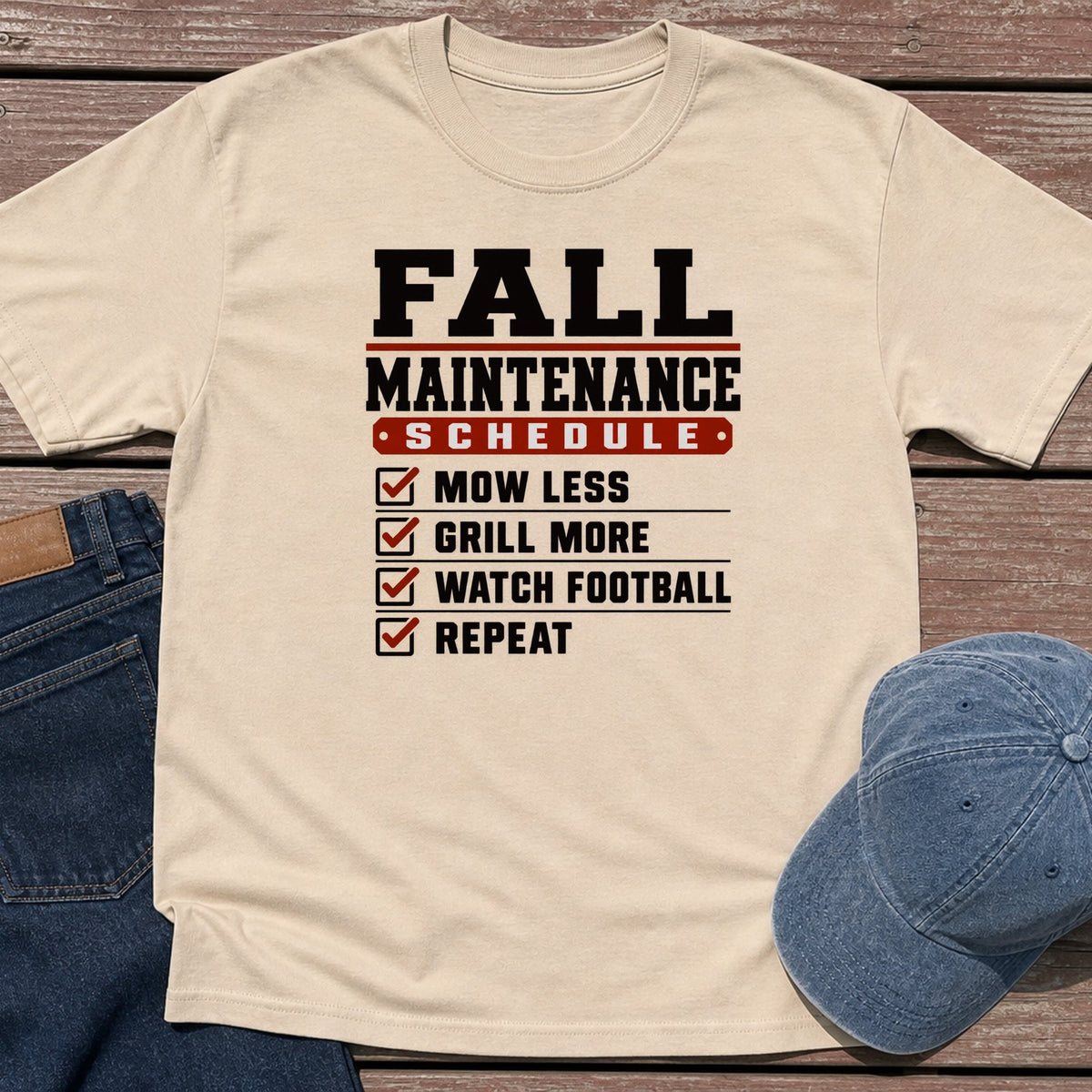 Fall Schedule T-Shirt - Sand