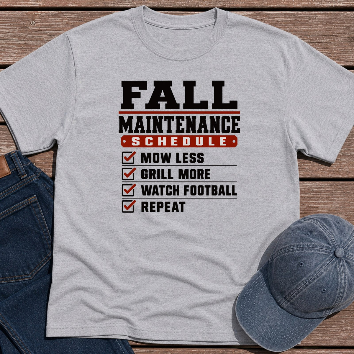 Fall Schedule T-Shirt - Sport Grey