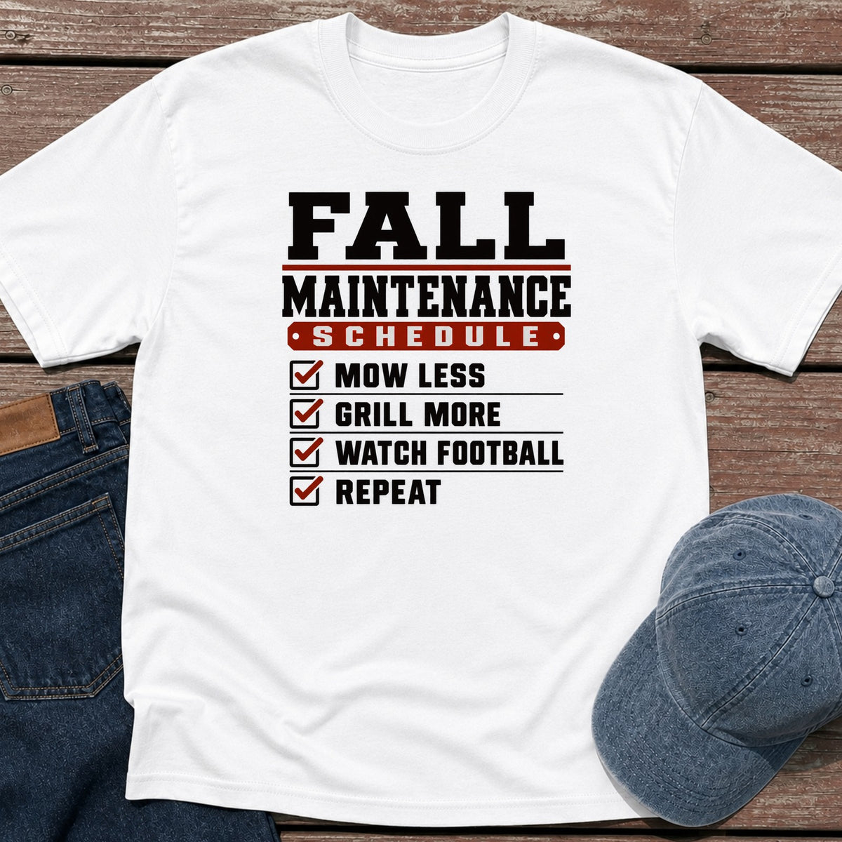 Fall Schedule T-Shirt - White