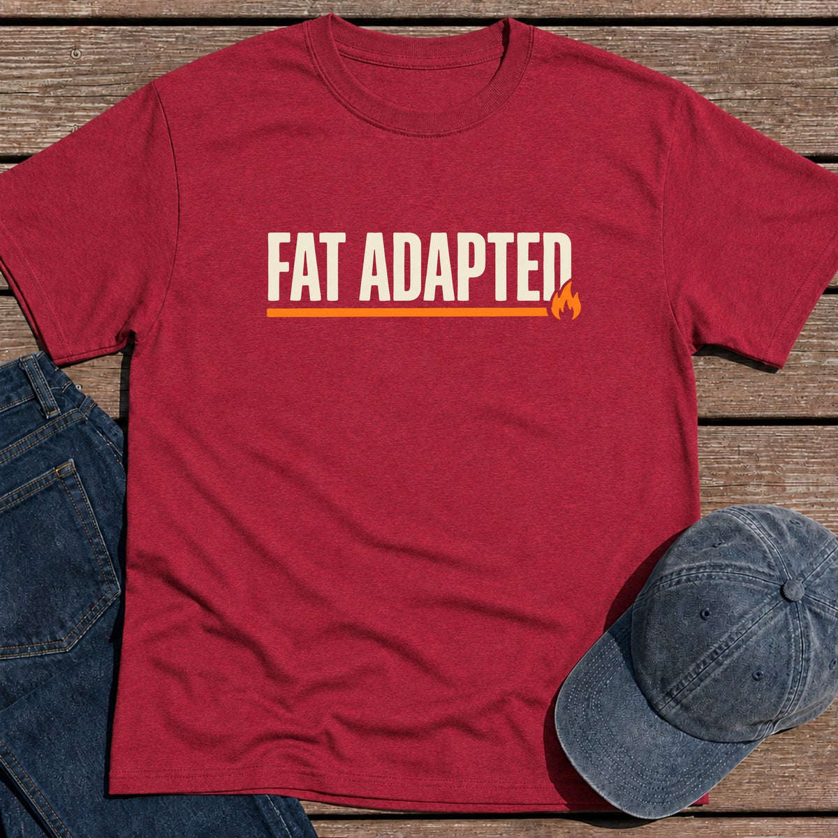 Fat Adapted T-Shirt - Antique Cherry Red