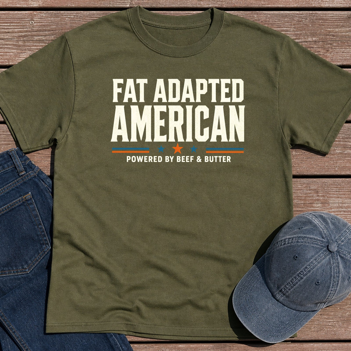 Fat Adapted Am T-Shirt - Military Green