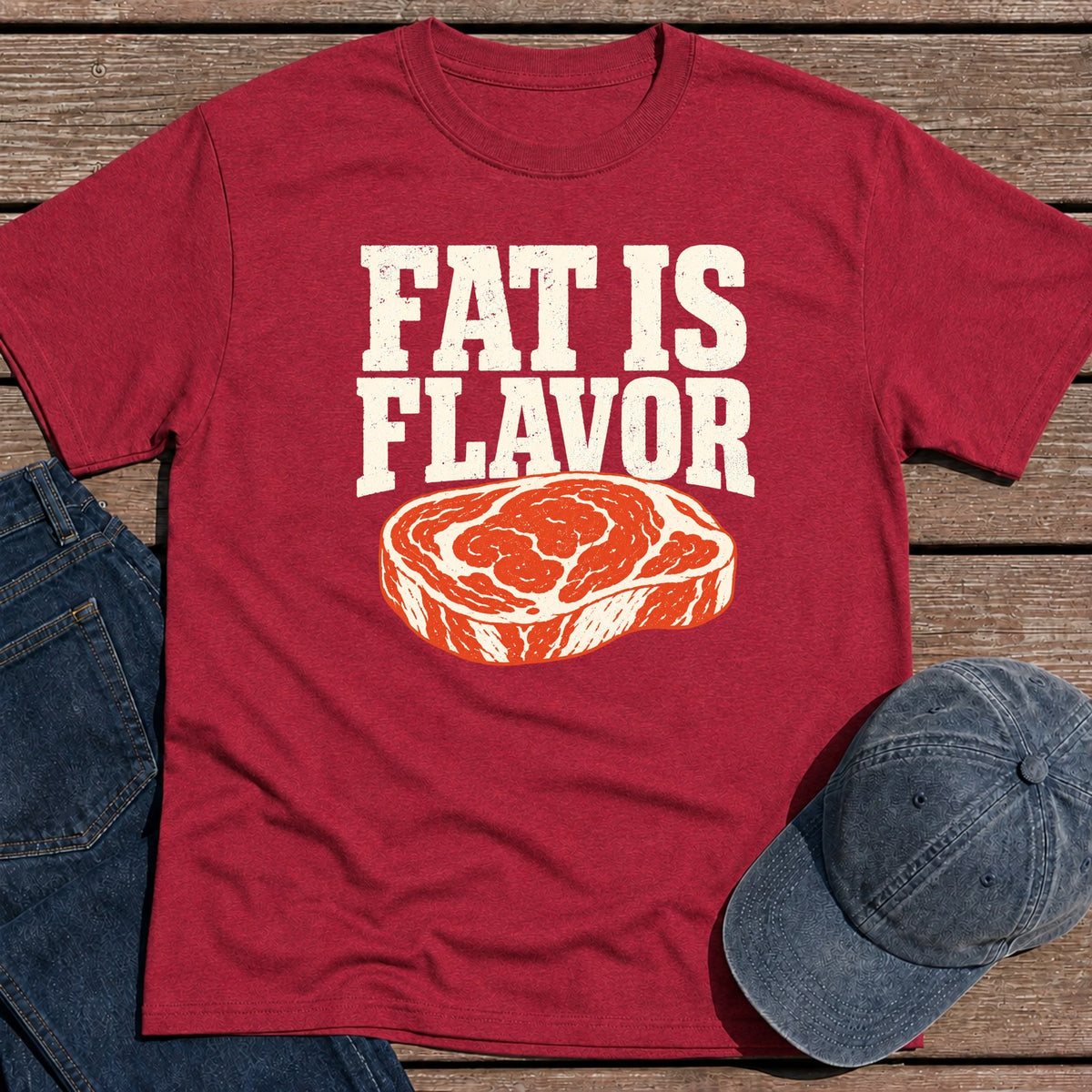 Fat Flavor T-Shirt - Antique Cherry Red