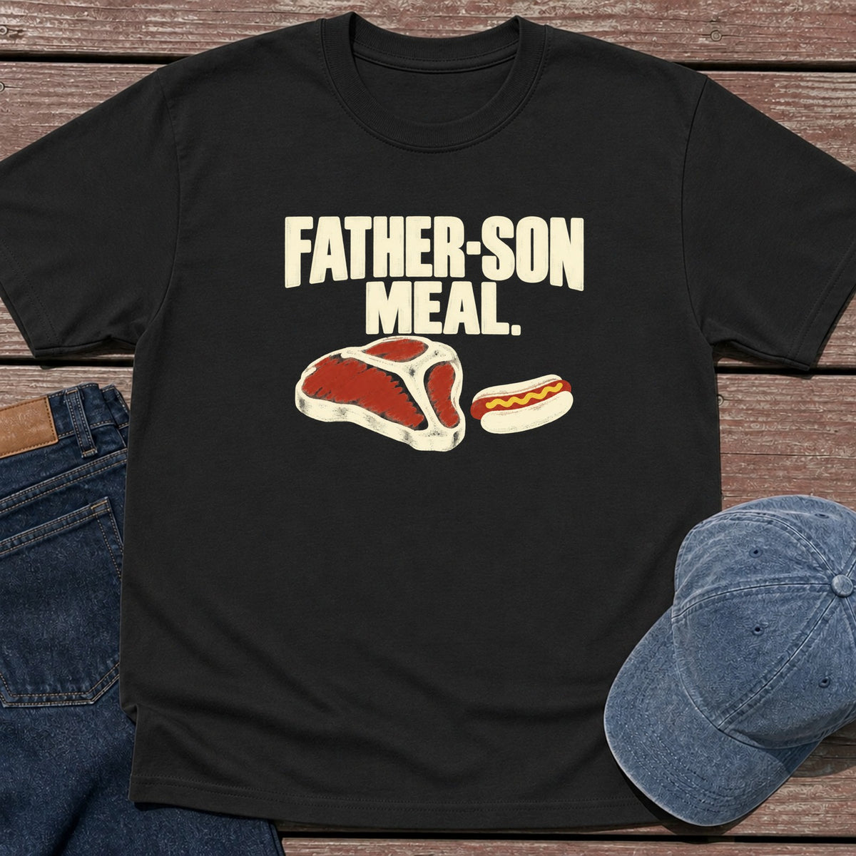 Father-Son Meal T-Shirt - Black