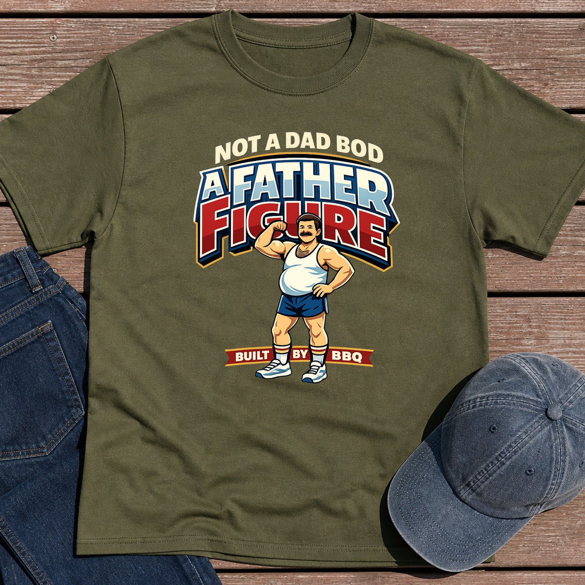Father Figure T-Shirt - Military Green