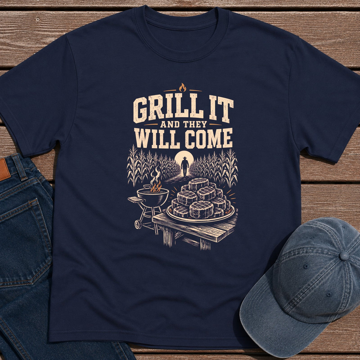 Field of Fillets T-Shirt - Navy