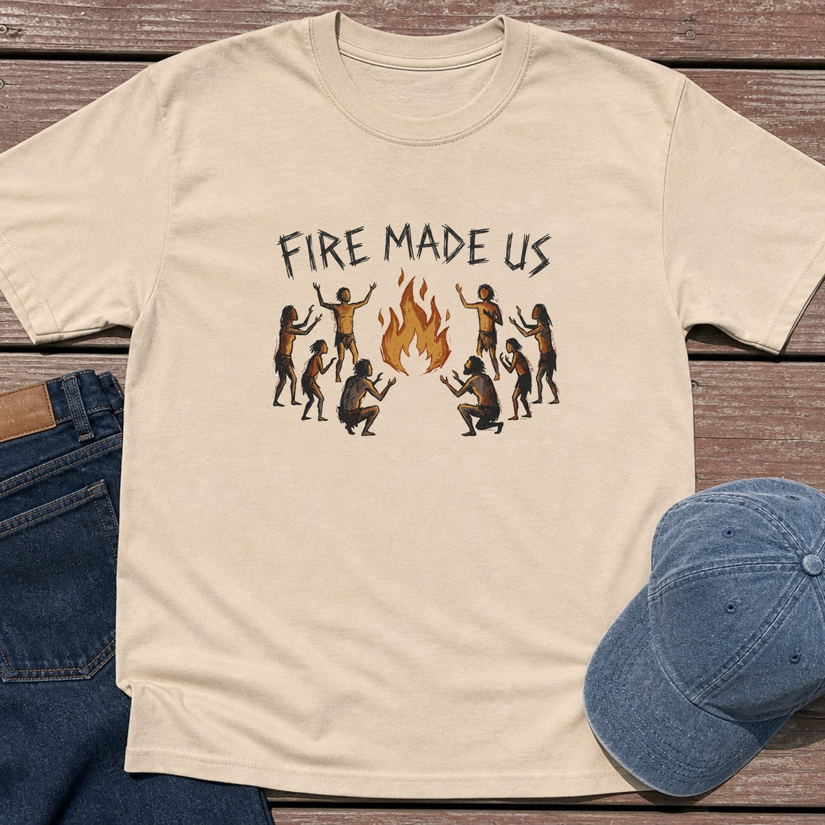 Fire Made Us T-Shirt - Sand