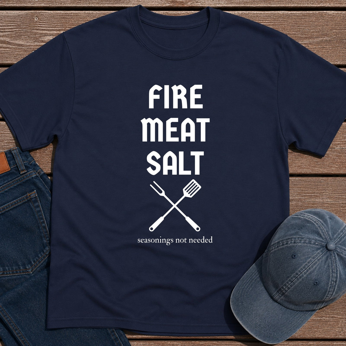 Fire Meat Salt T-Shirt - Navy