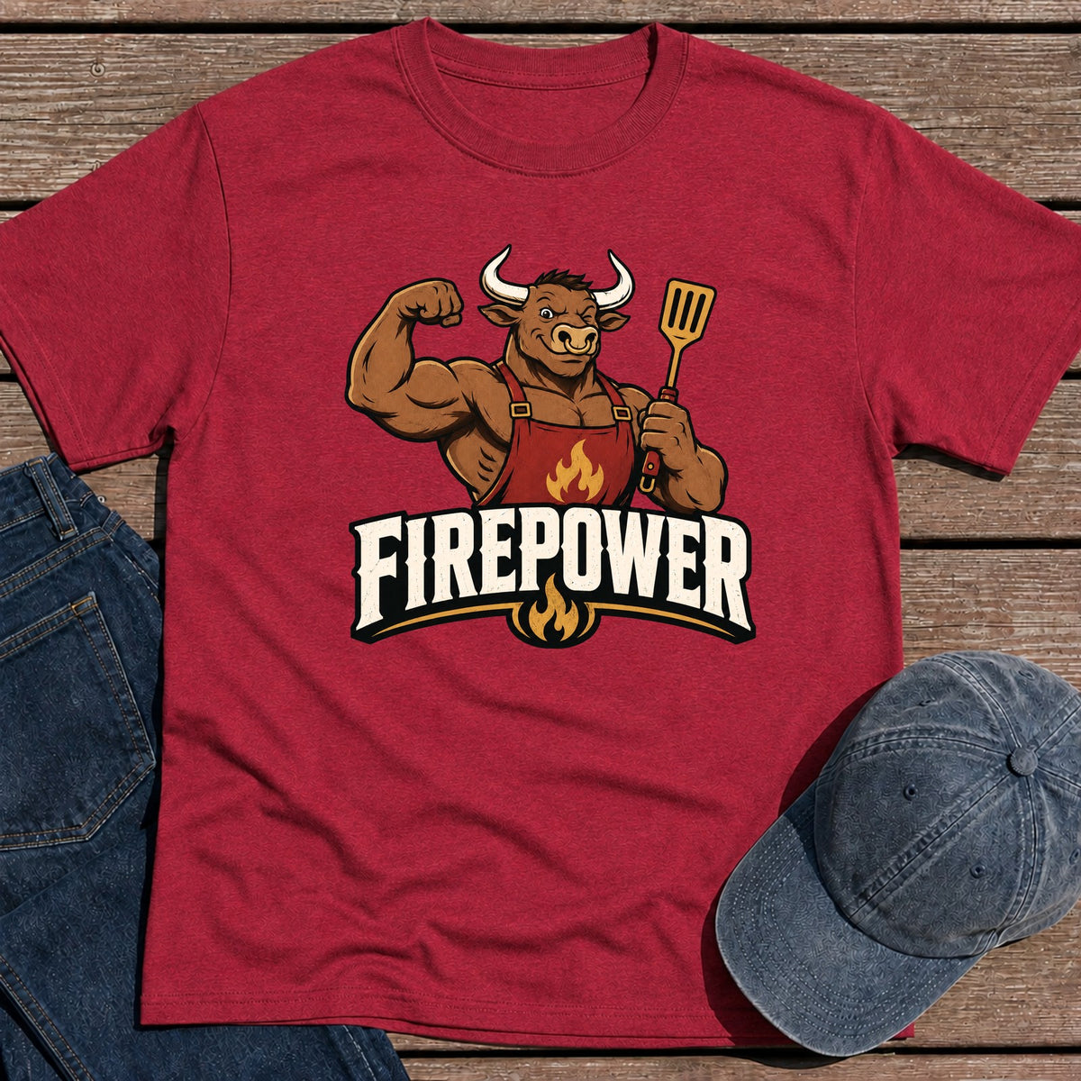 Firepower T-Shirt - Antique Cherry Red