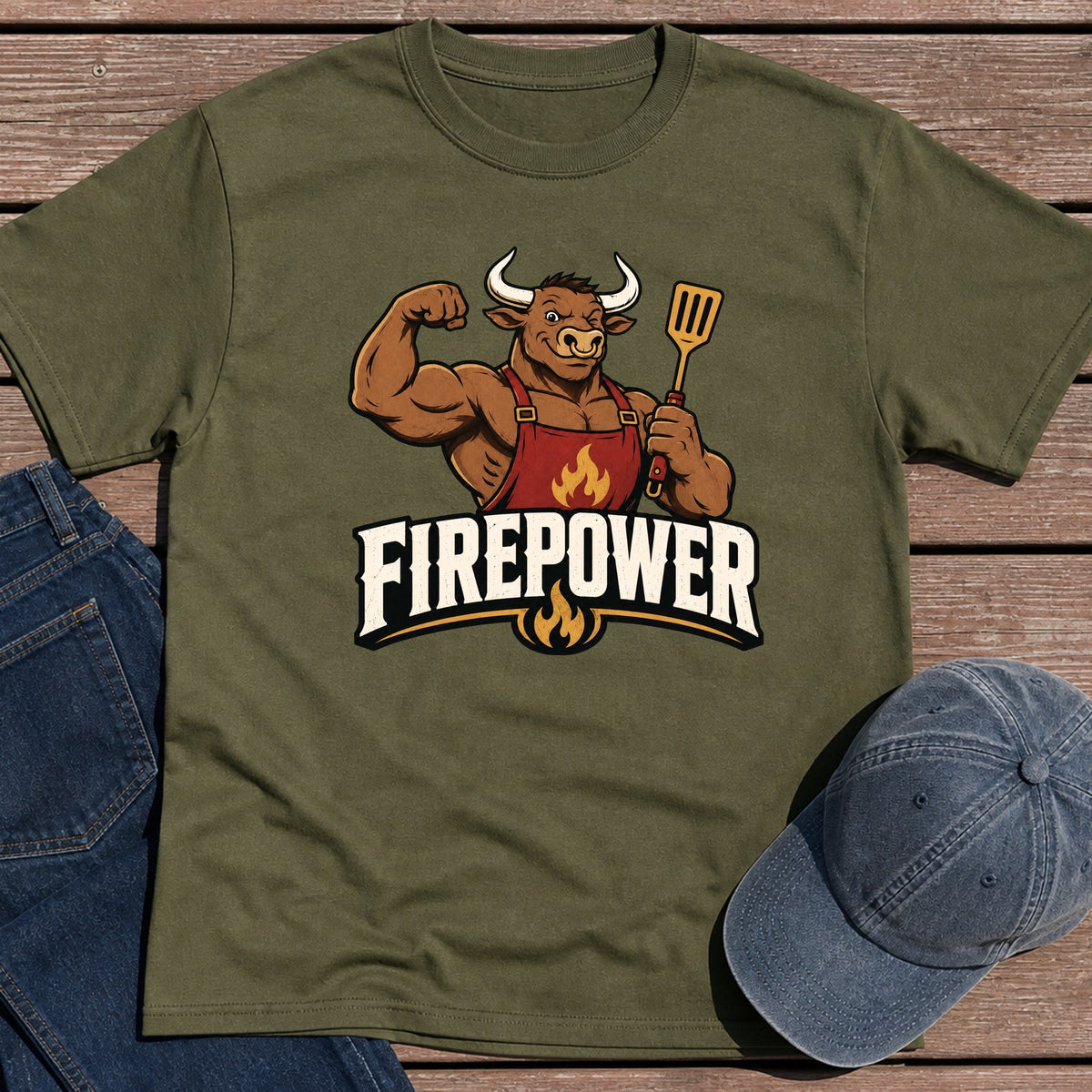 Firepower T-Shirt - Military Green