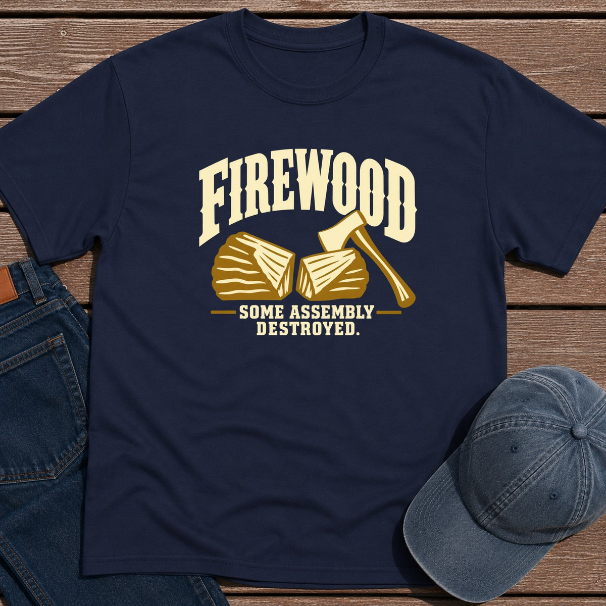 Firewood Assembly T-Shirt - Navy