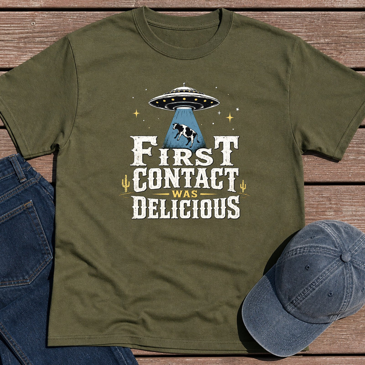 First Contact T-Shirt - Military Green