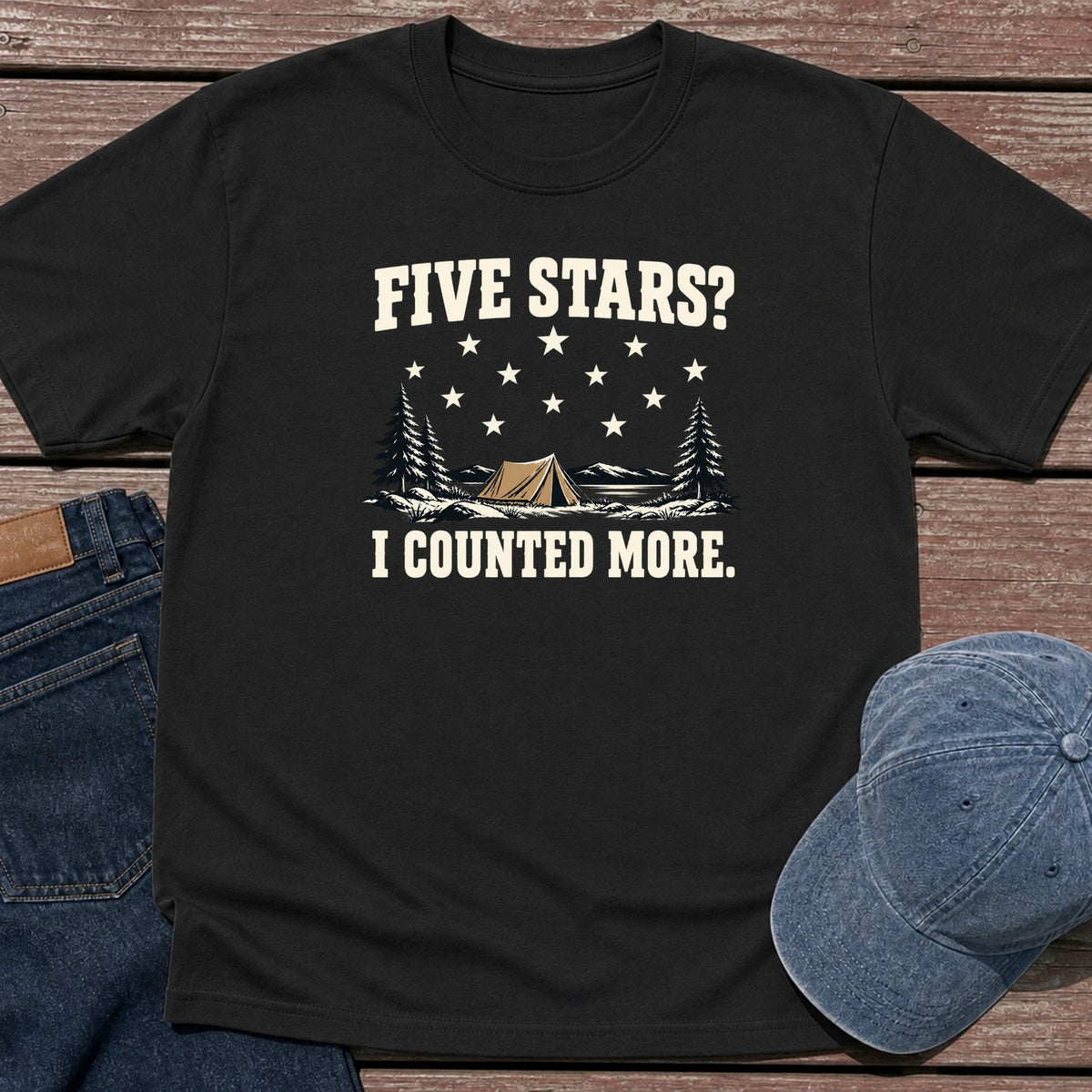 Five Stars T-Shirt - Black
