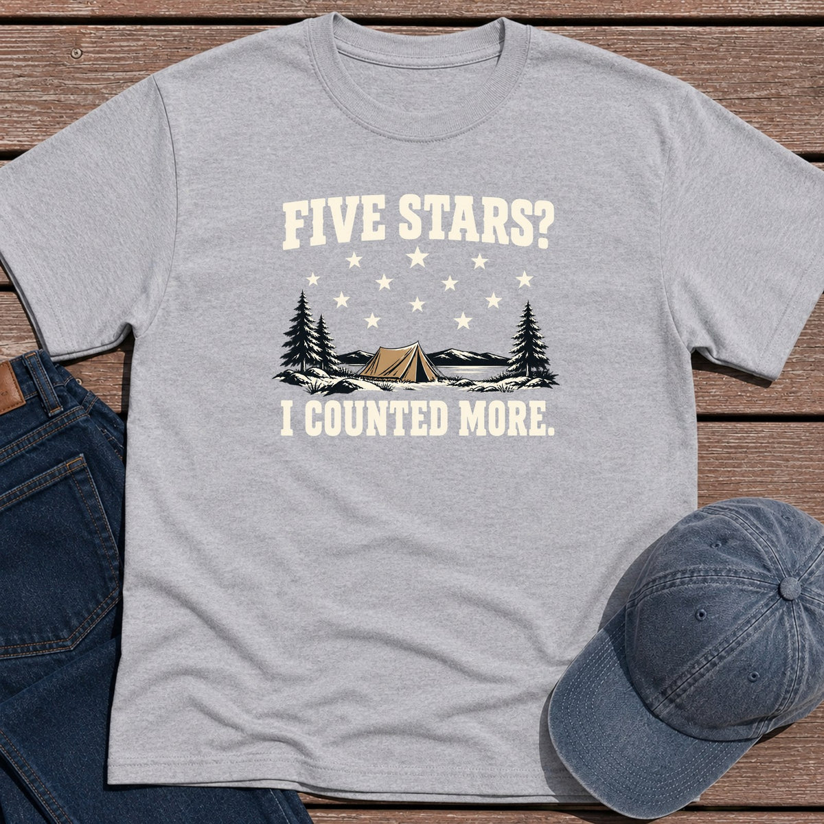 Five Stars T-Shirt - Sport Grey