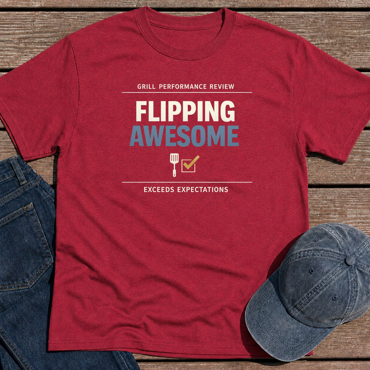 Flipping Awesome T-Shirt - Antique Cherry Red