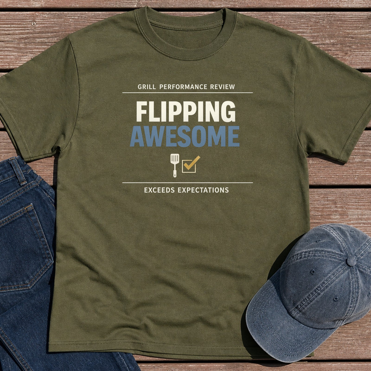 Flipping Awesome T-Shirt - Military Green