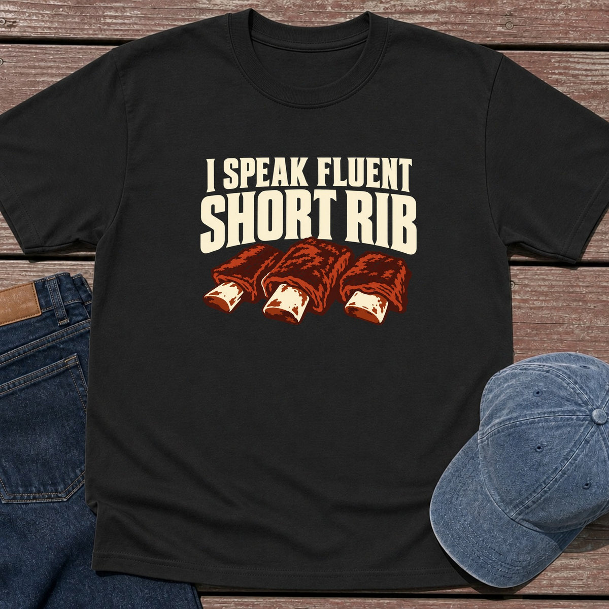 Fluent Short Rib T-Shirt - Black