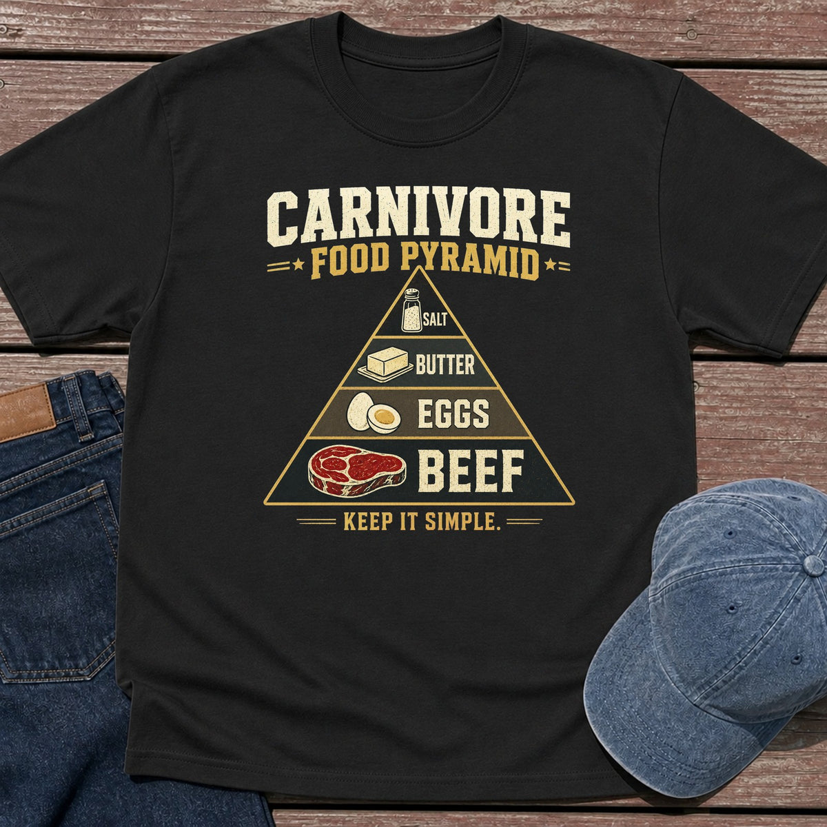 Food Pyramid T-Shirt - Black