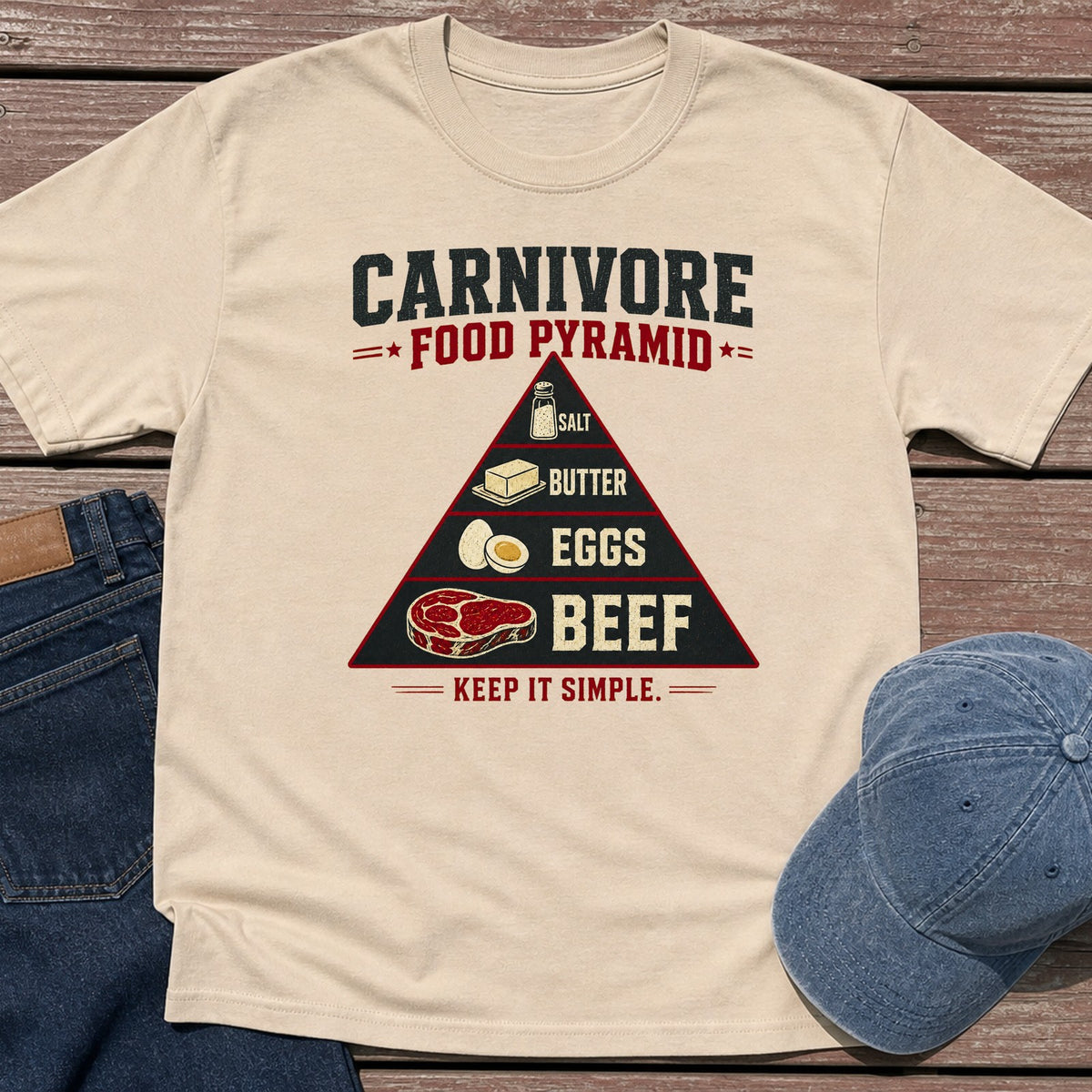 Food Pyramid T-Shirt - Sand