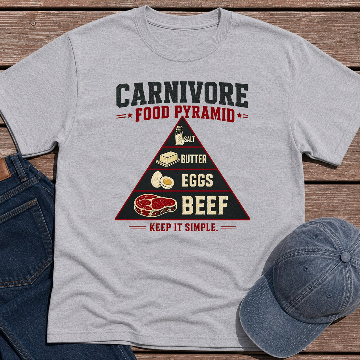 Food Pyramid T-Shirt - Sport Grey