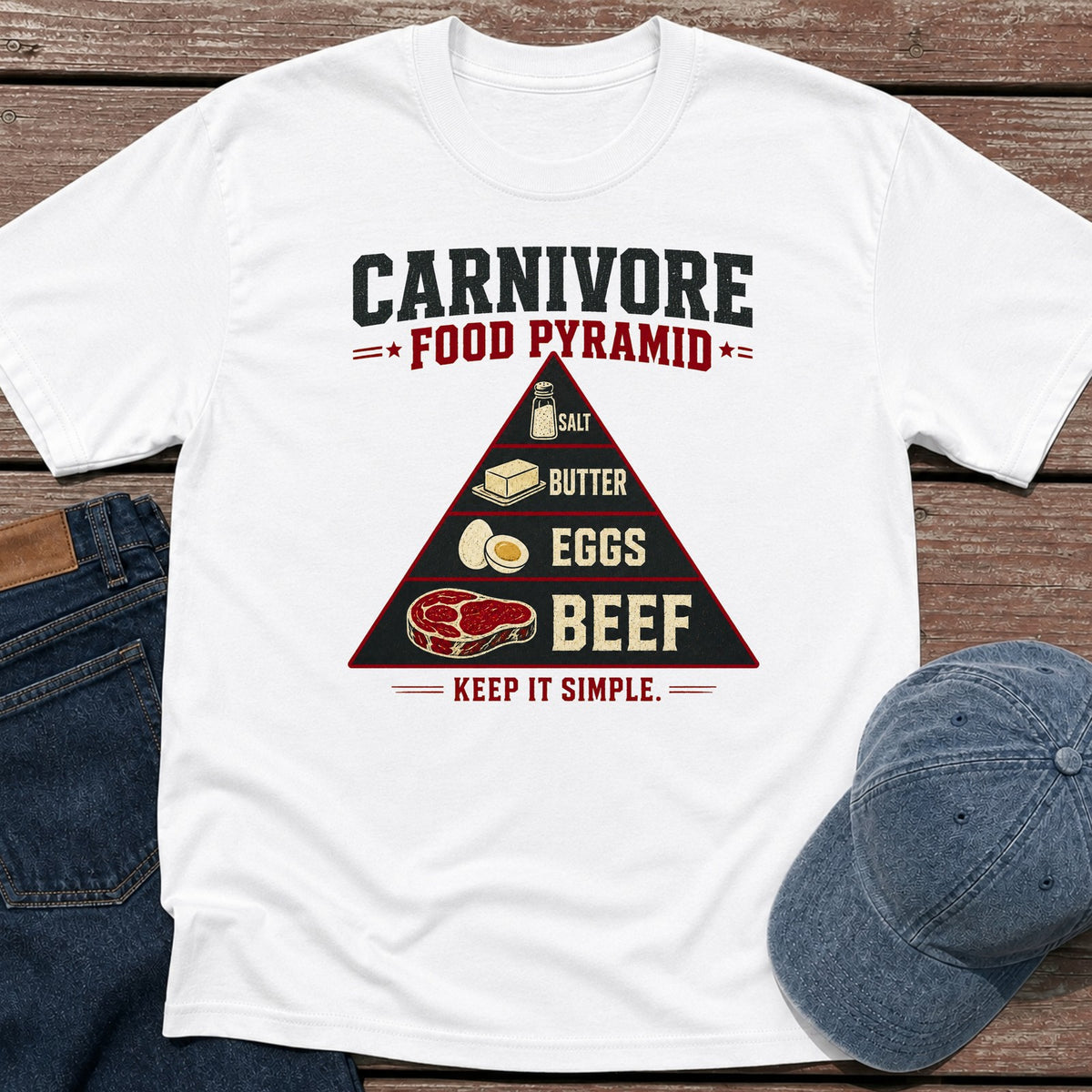 Food Pyramid T-Shirt - White