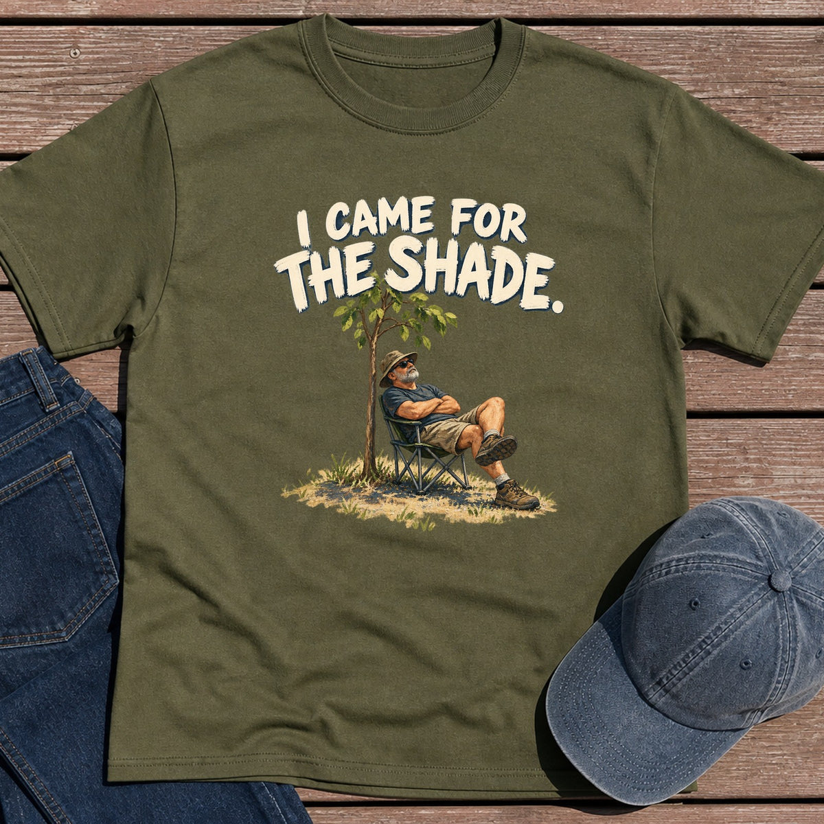 For The Shade T-Shirt - Military Green