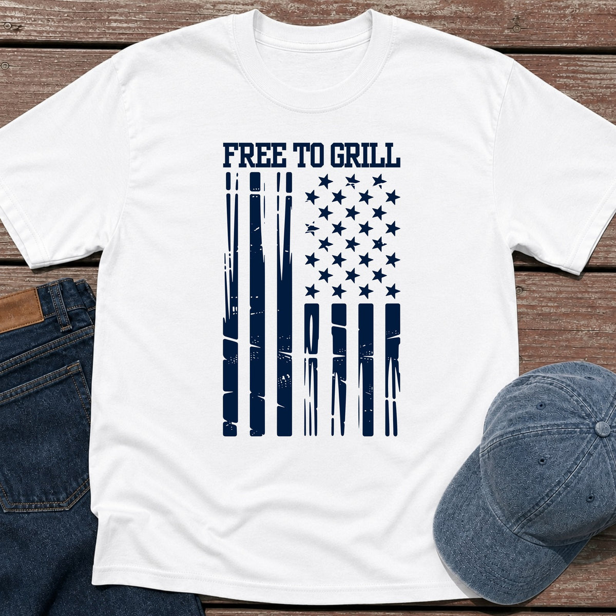 Free To Grill T-Shirt - White