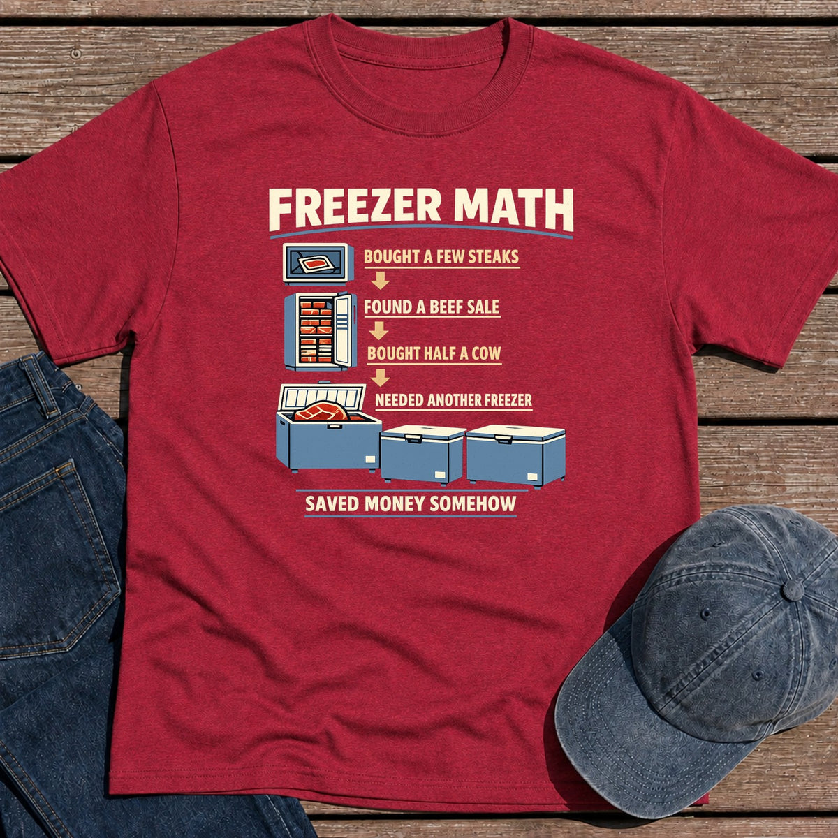 Freezer Math T-Shirt - Antique Cherry Red