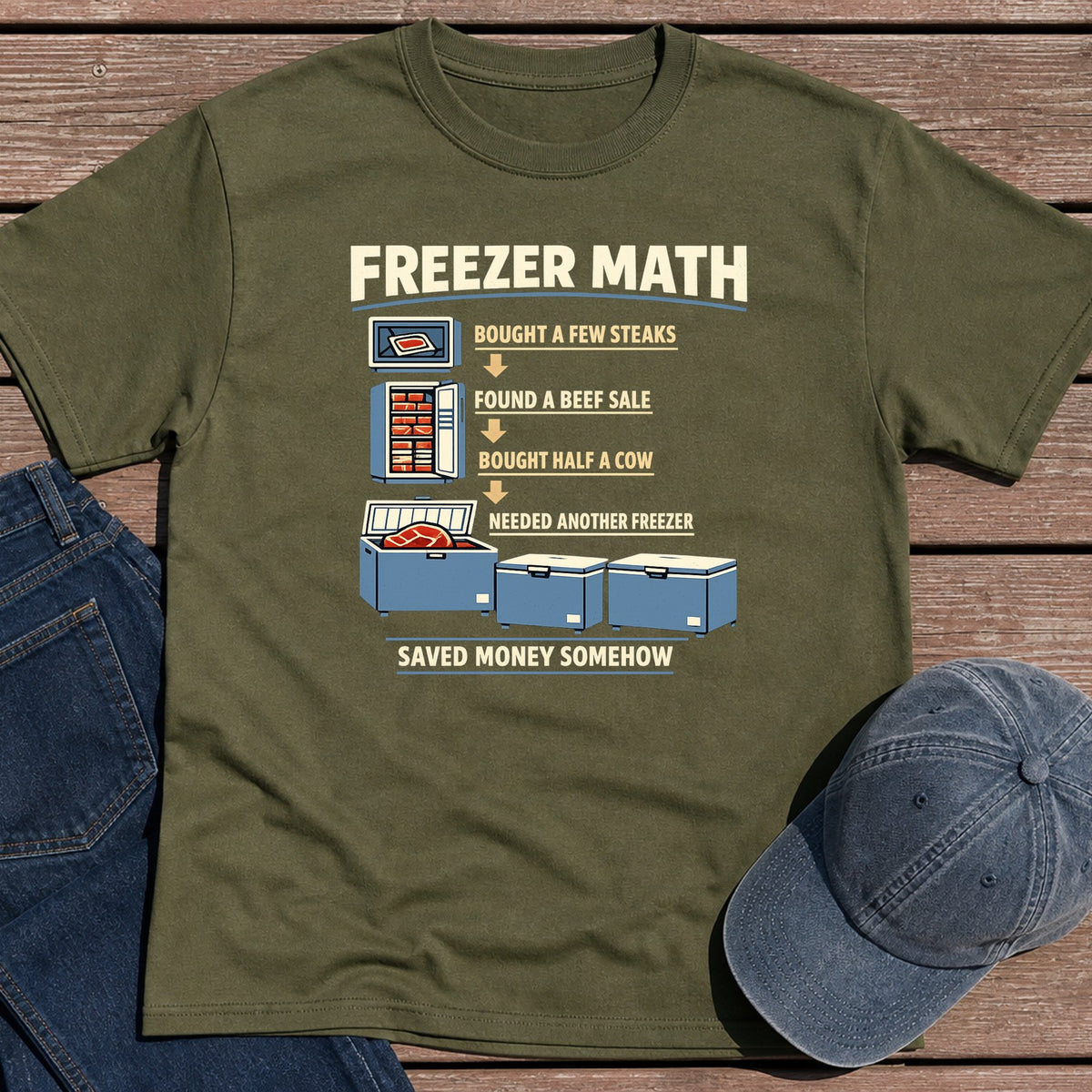 Freezer Math T-Shirt - Military Green