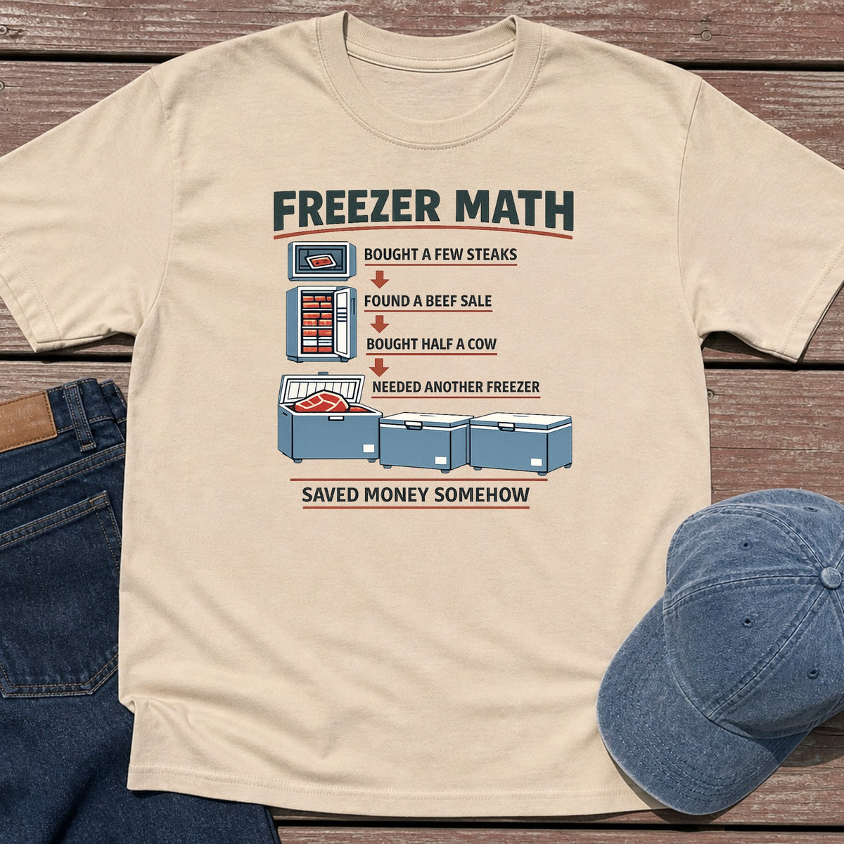 Freezer Math T-Shirt - Sand