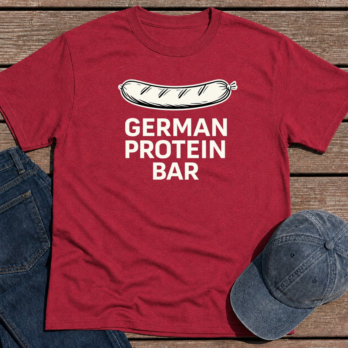 German Protein T-Shirt - Antique Cherry Red