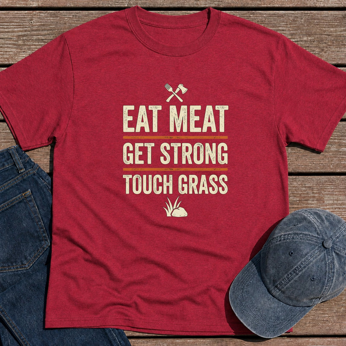 Get Strong T-Shirt - Antique Cherry Red