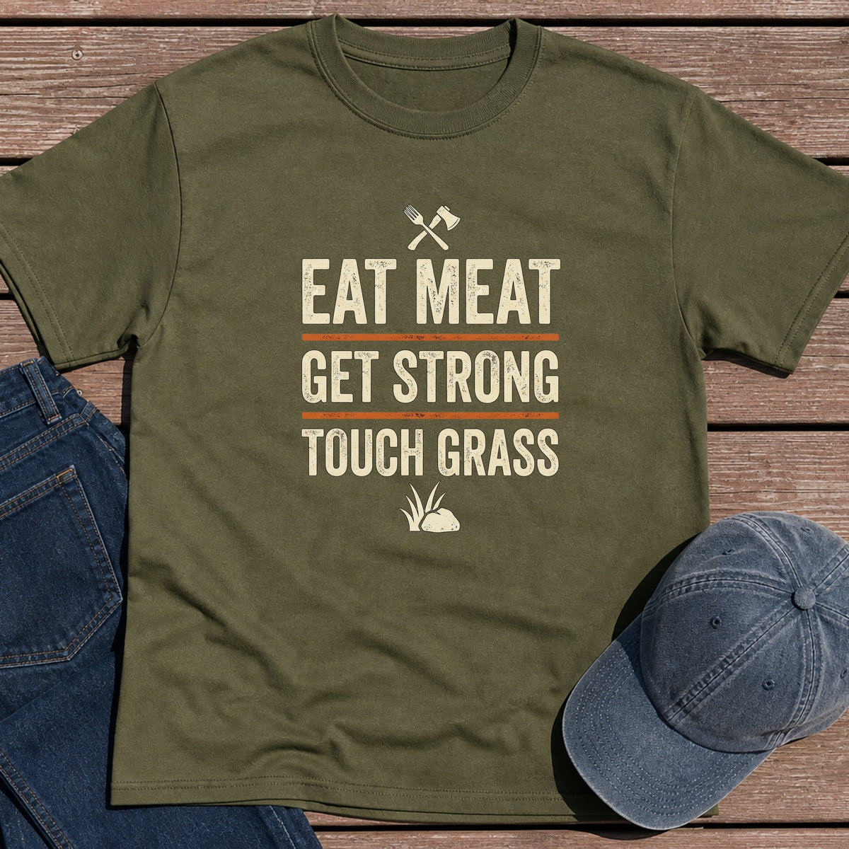 Get Strong T-Shirt - Military Green