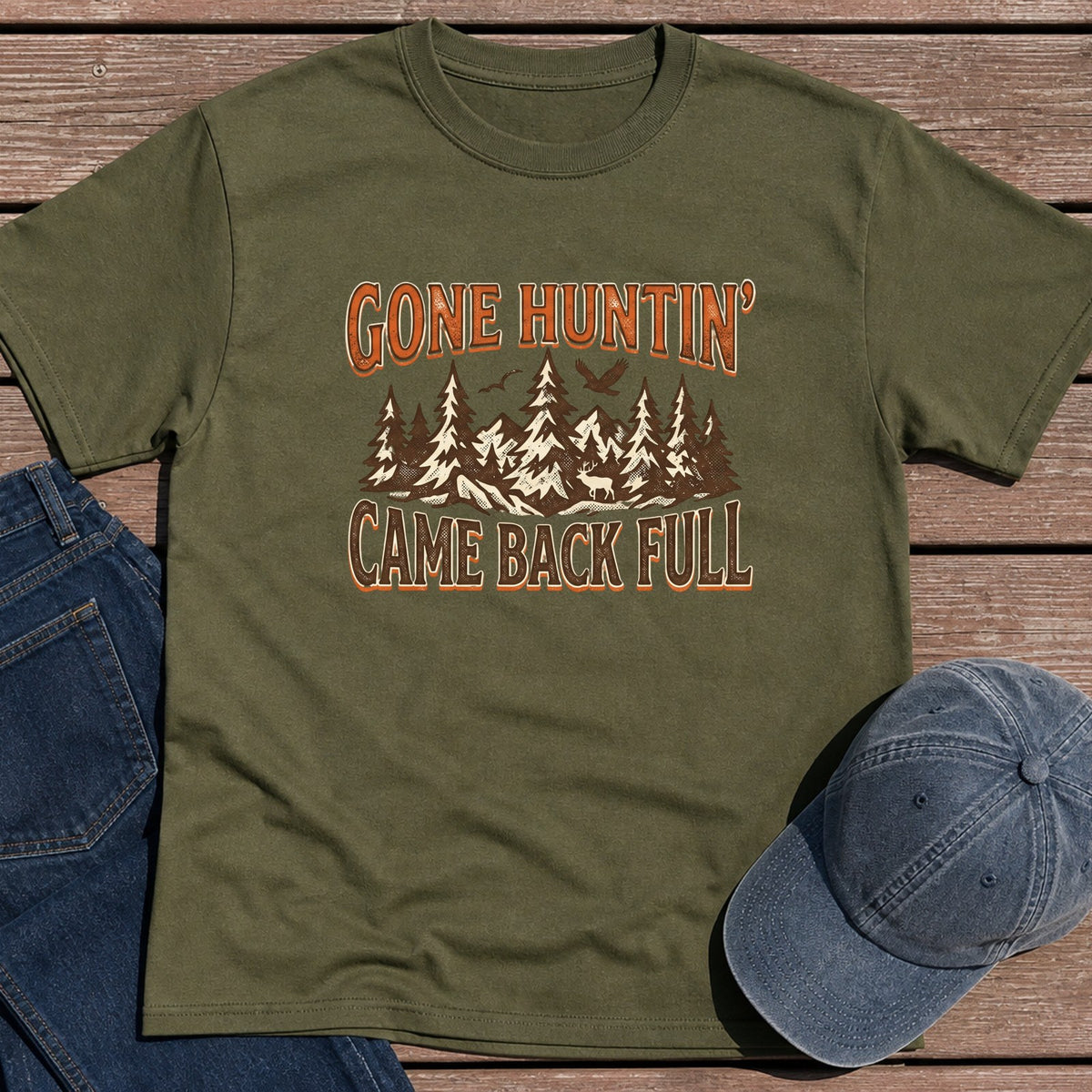 Gone Huntin T-Shirt - Military Green