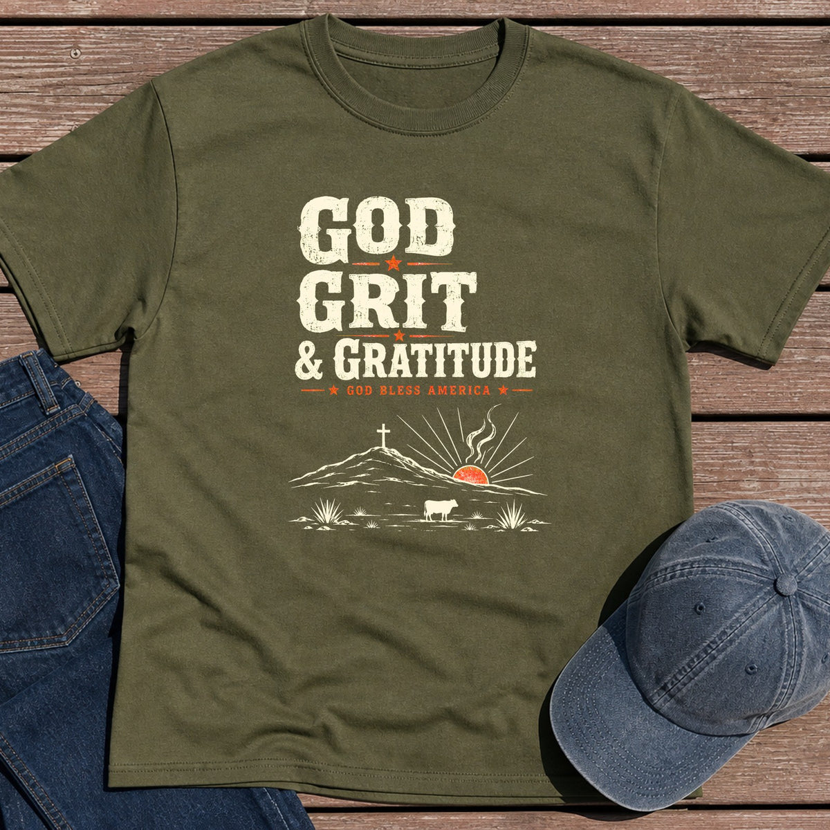Gratitude T-Shirt - Military Green