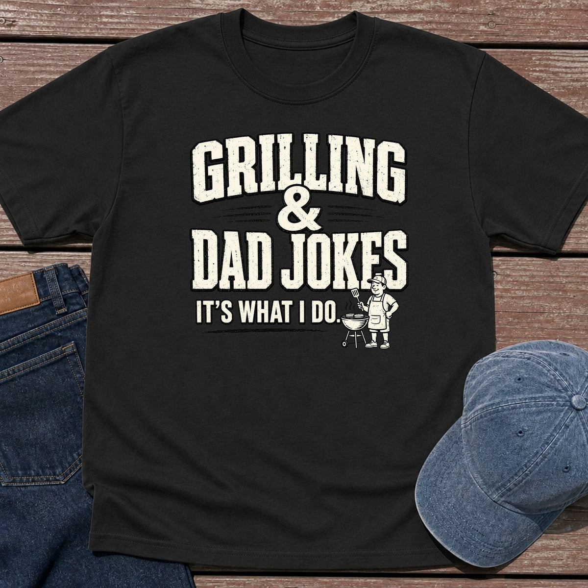 Grill Dad Jokes T-Shirt - Black