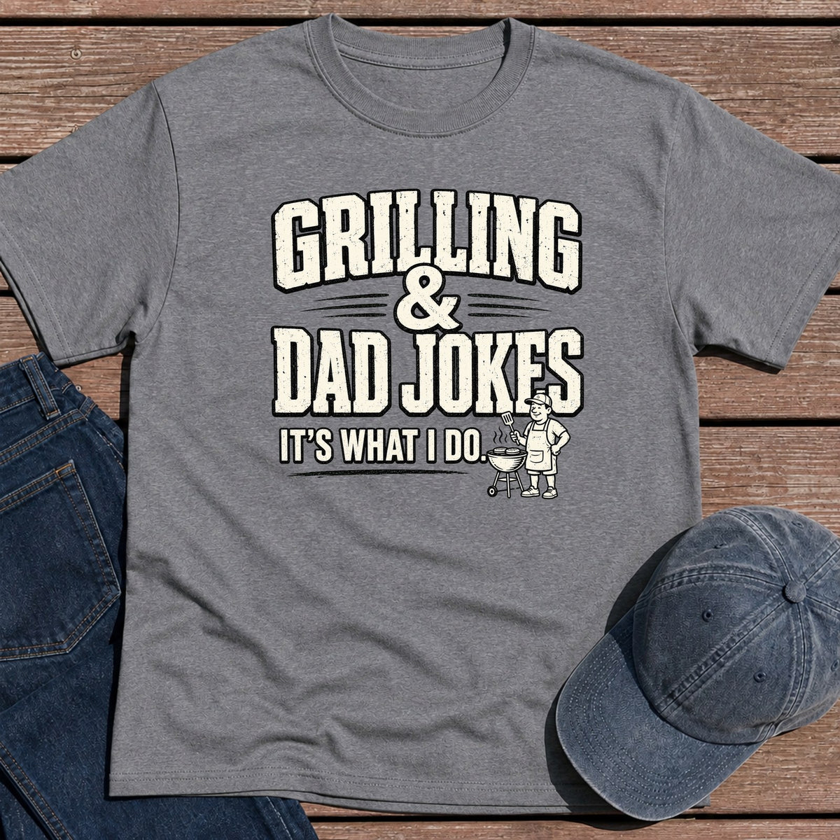 Grill Dad Jokes T-Shirt - Tweed