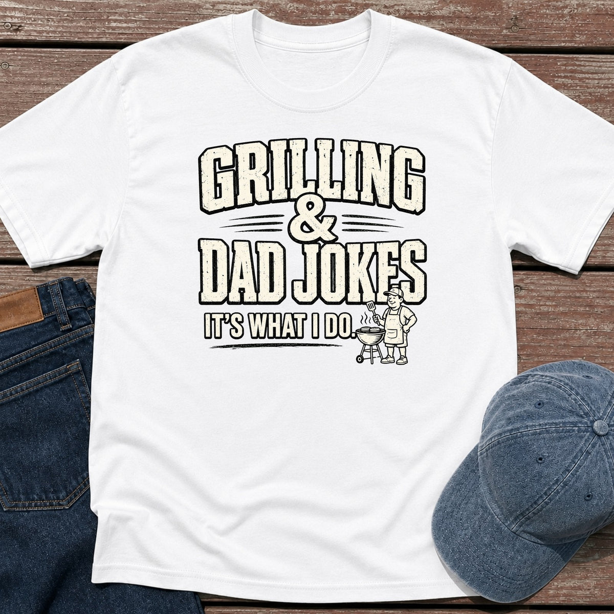 Grill Dad Jokes T-Shirt - White