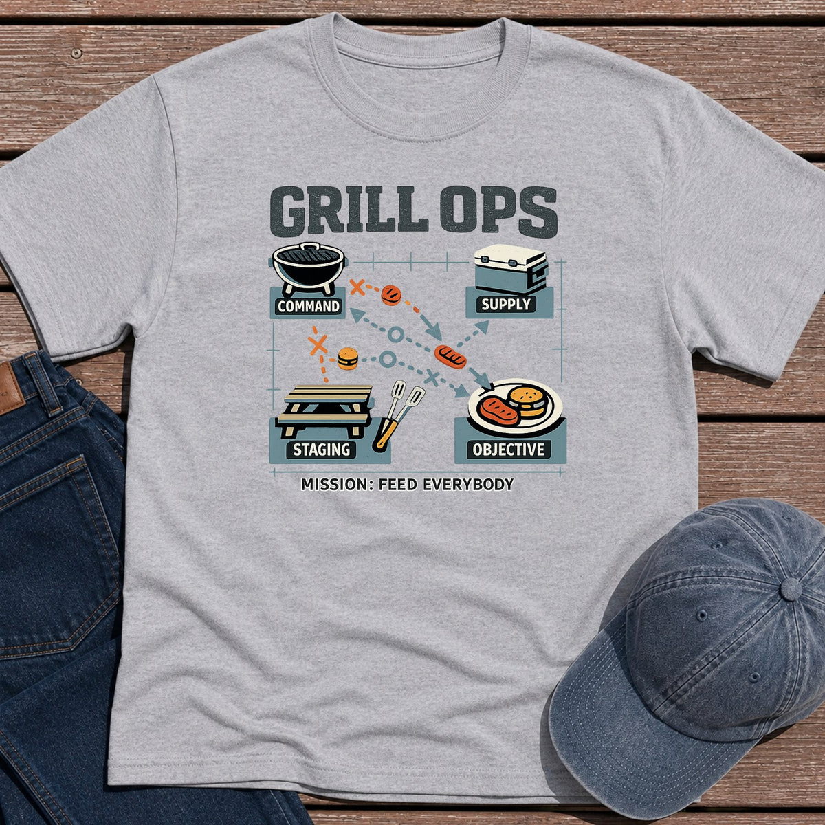 Grill Ops T-Shirt - Sport Grey