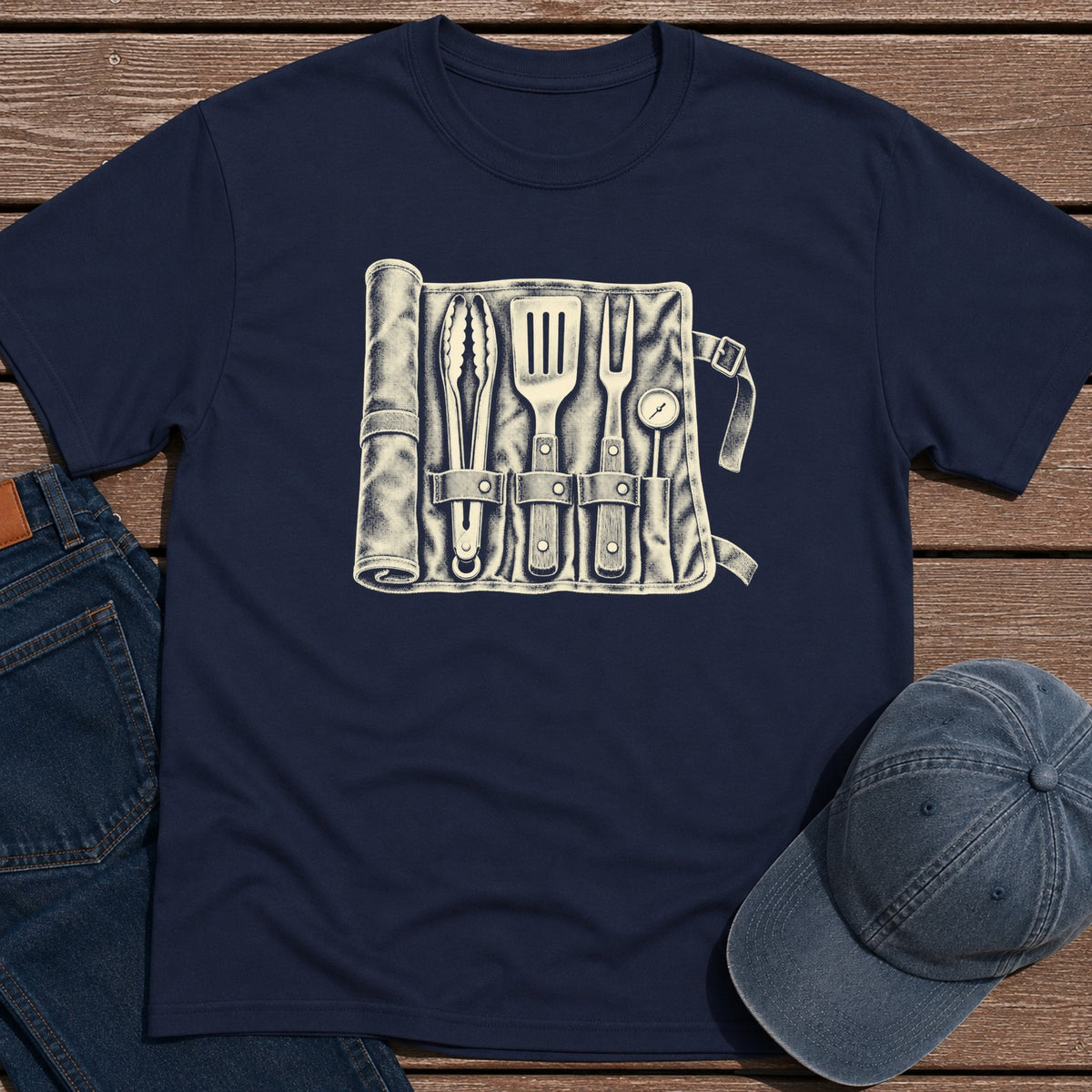 Grill Roll T-Shirt - Navy