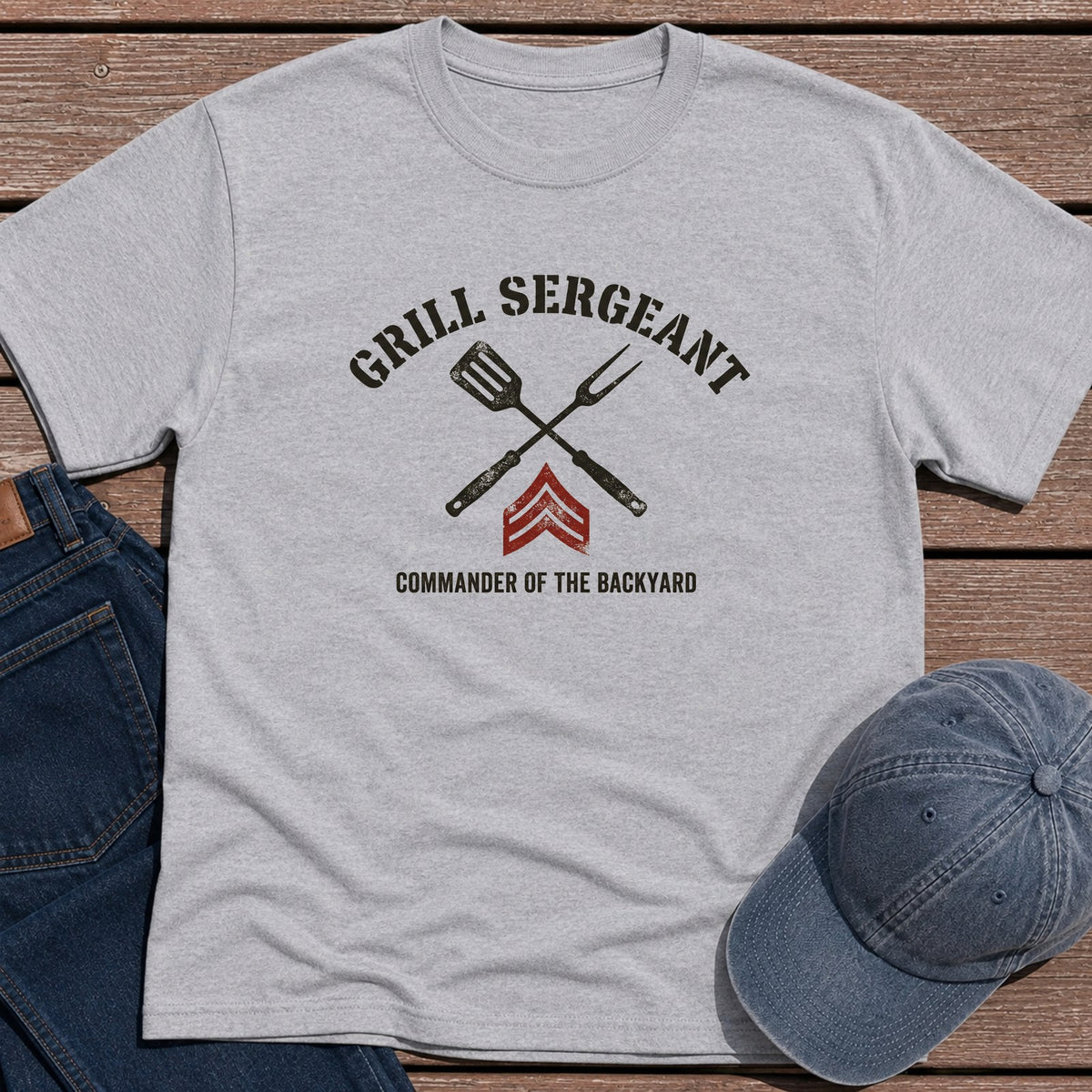 Grill Sergeant T-Shirt - Sport Grey