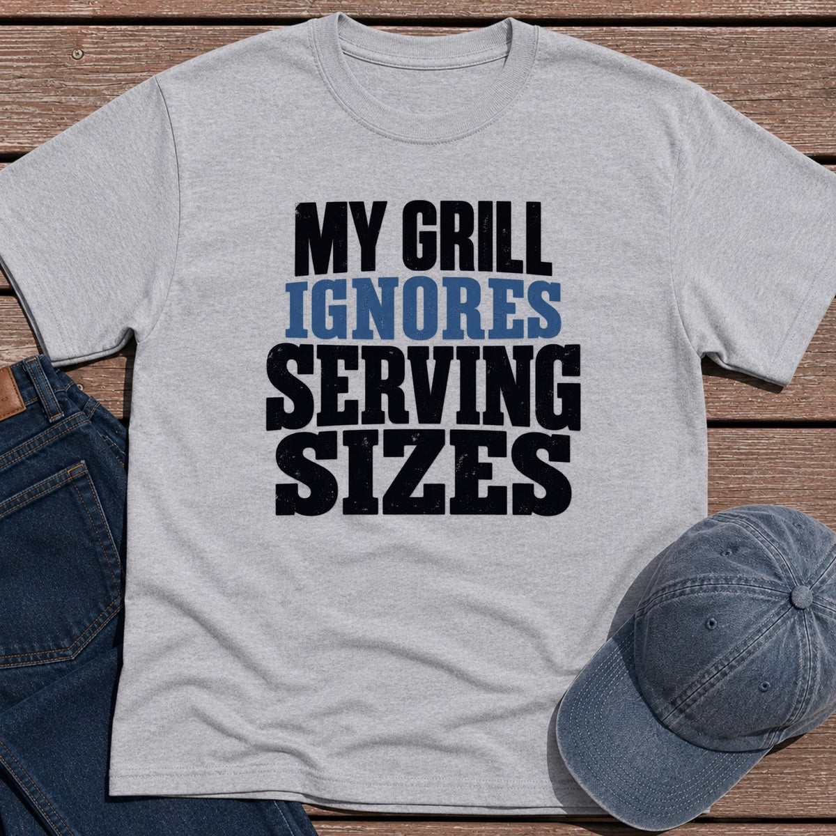 Grill Servings T-Shirt - Sport Grey