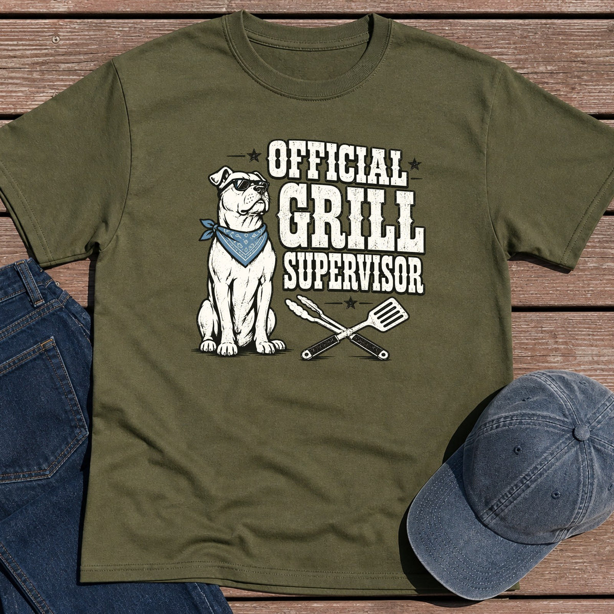 Grill Supervisor T-Shirt - Military Green