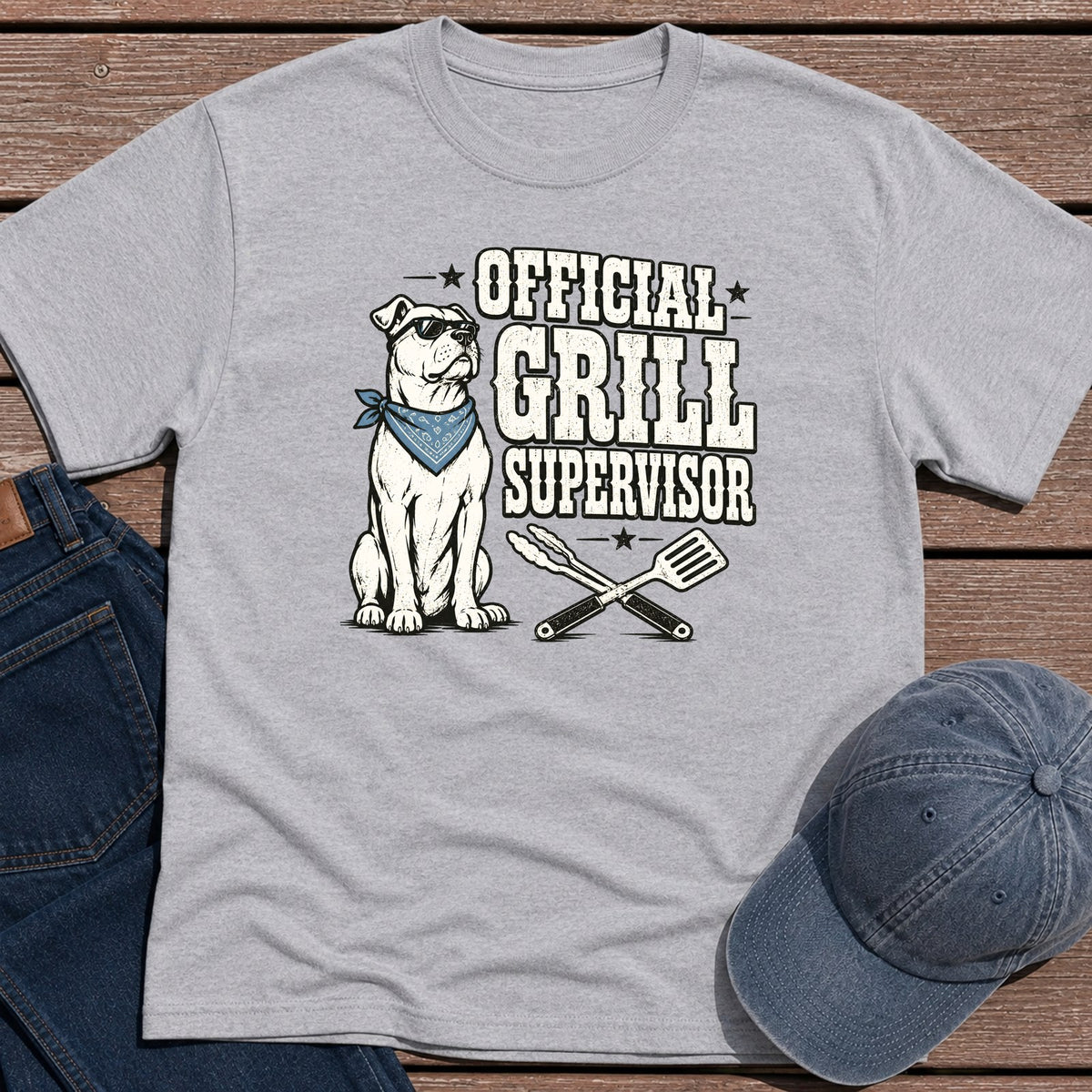 Grill Supervisor T-Shirt - Sport Grey